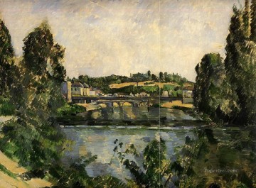 Paisajes Painting - Puente y cascada en el paisaje de Pontoise Paul Cezanne